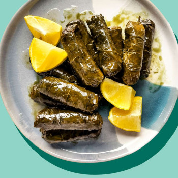 A Plate Of Grape Leaves